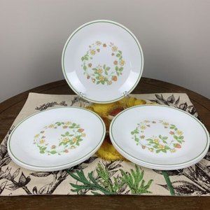 Vintage 7 Corelle Strawberry Sundae Lunch / Salad / Luncheon Plates 8 1/2" EUC